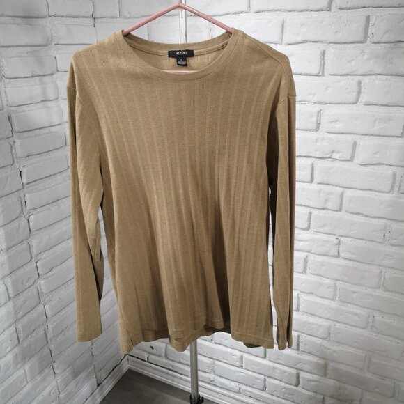 2 / $30.00 - Alfani Men's Size Large Tan Straight Fit Long Sleeves T-shirt - Picture 1 of 8